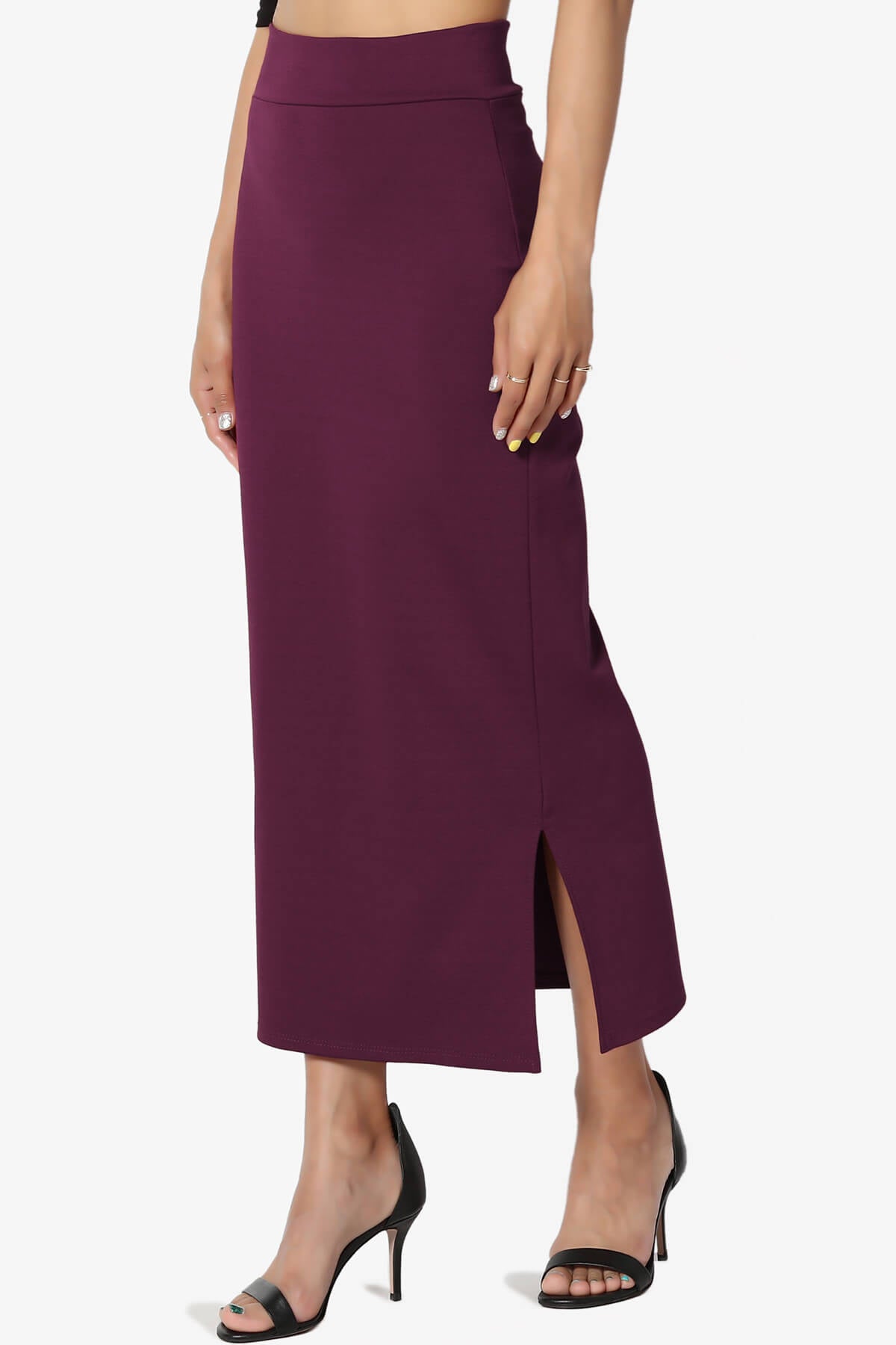 Carleta Mid Calf Pencil Skirt PLUM_3