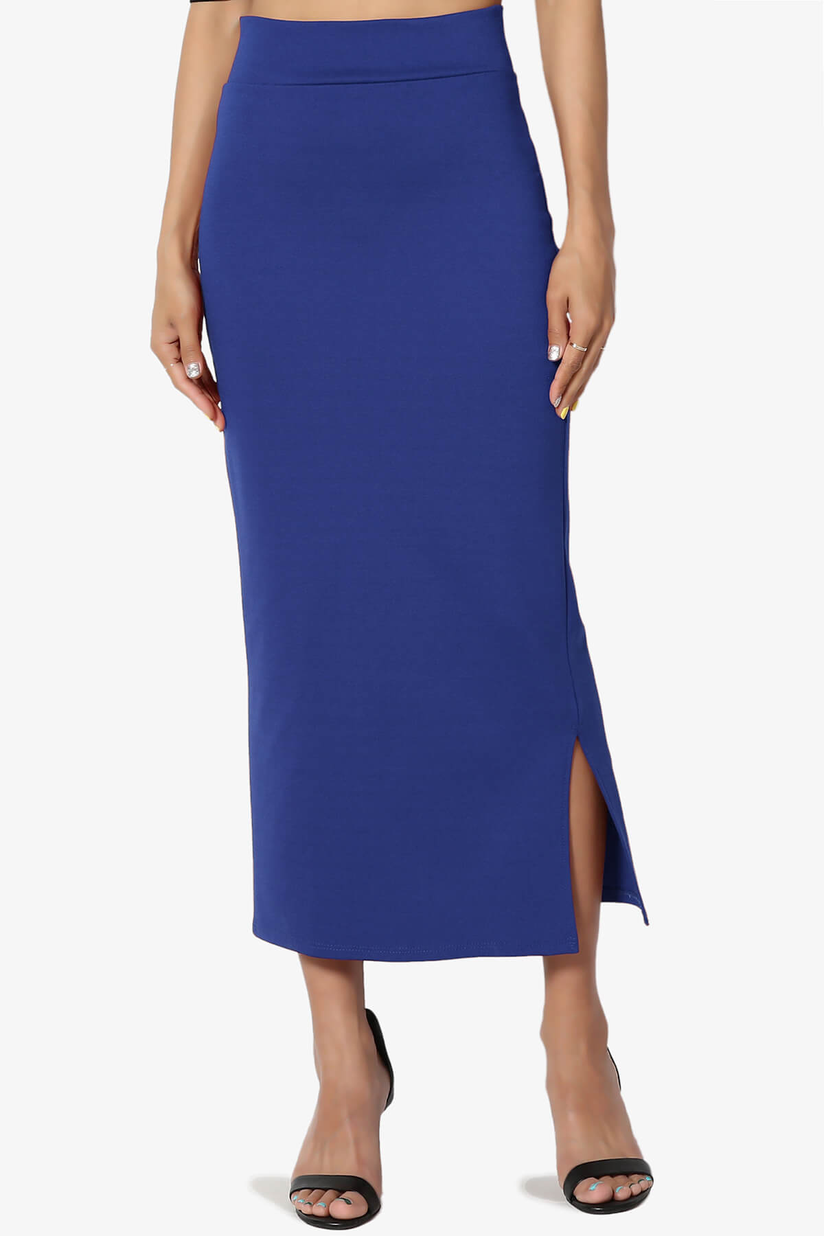 Carleta Mid Calf Pencil Skirt ROYAL BLUE_1