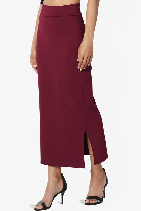 Carleta Mid Calf Pencil Skirt WINE_3