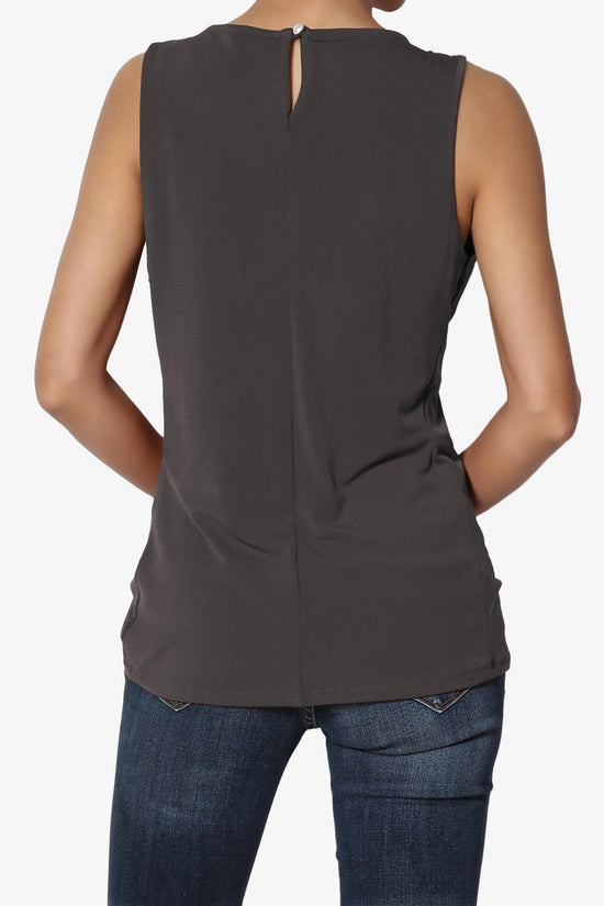 Chaffee Pleat Neck Tank Top ASH GREY_2
