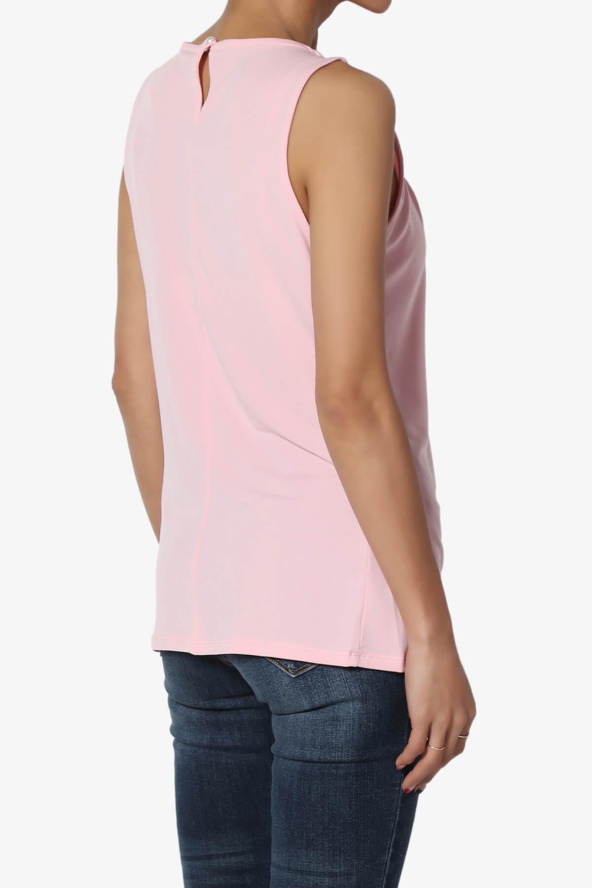 Chaffee Pleat Neck Tank Top DUSTY PINK_4