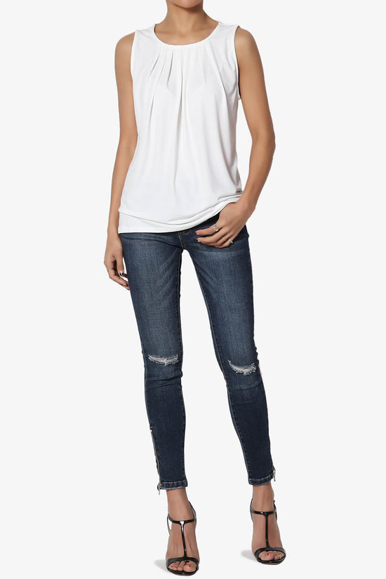 Chaffee Pleat Neck Tank Top IVORY_6