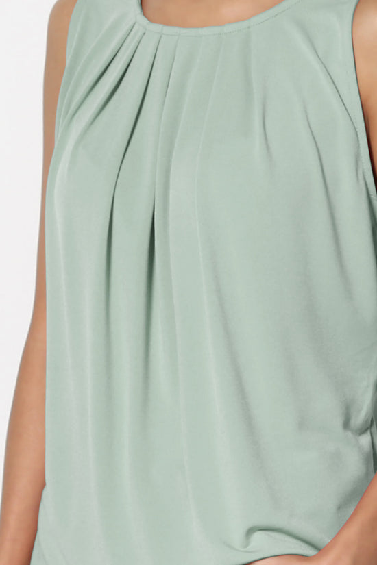 Chaffee Pleat Neck Tank Top LIGHT GREEN_5