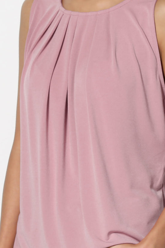 Chaffee Pleat Neck Tank Top LIGHT ROSE_5