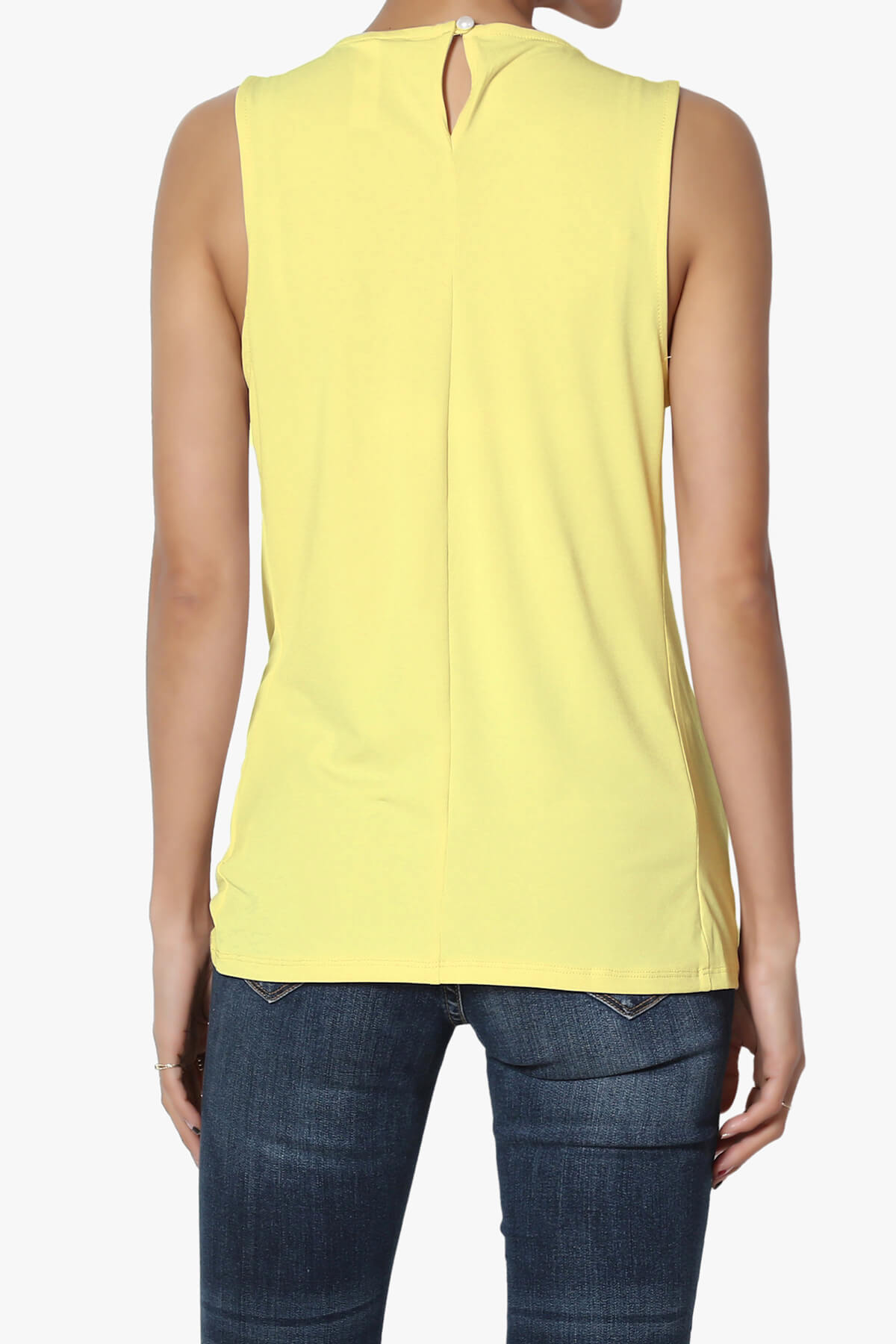 Chaffee Pleat Neck Tank Top YELLOW_2