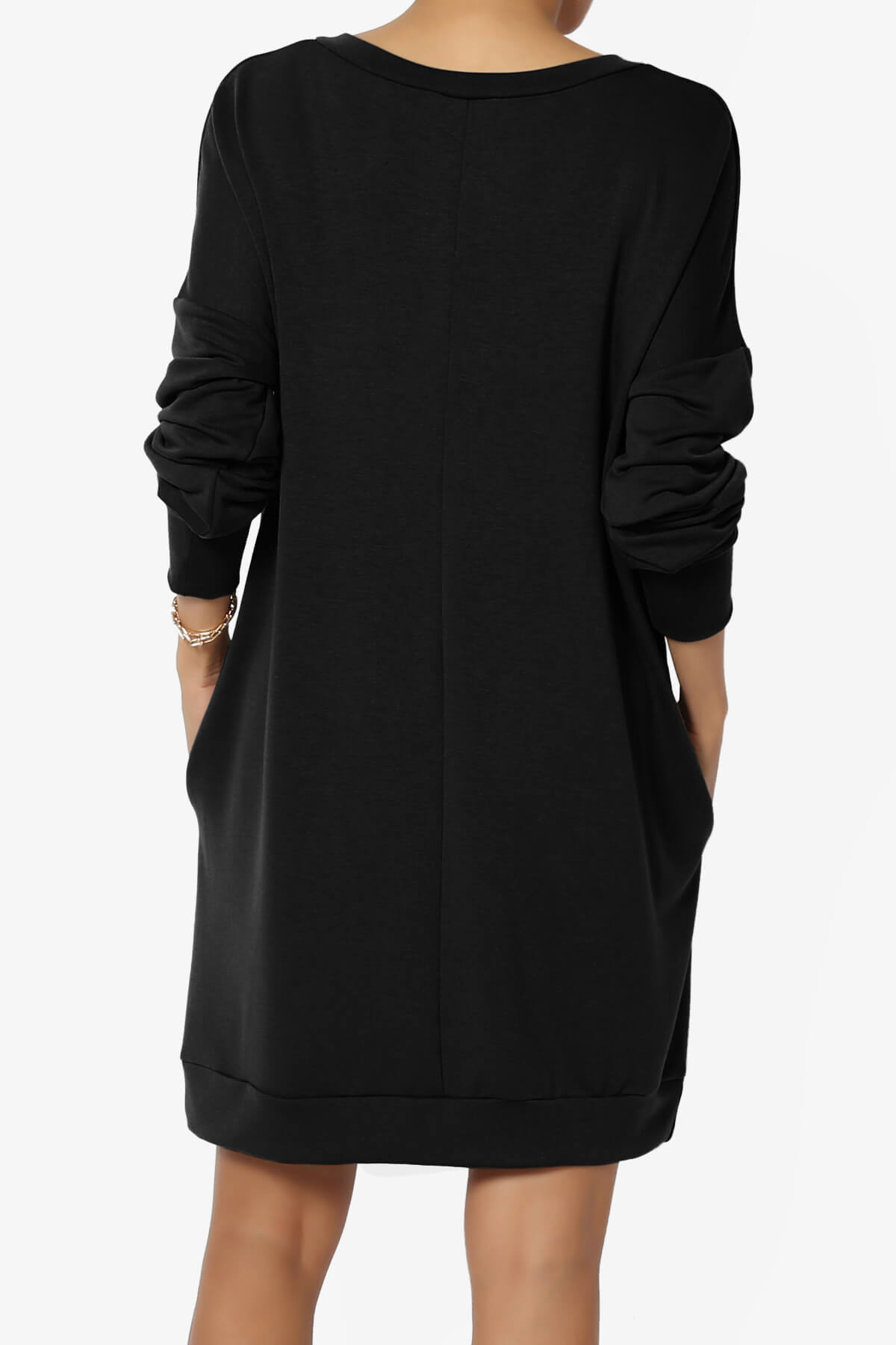 Chrissy V-Neck Pocket Soft Terry Tunic BLACK_2
