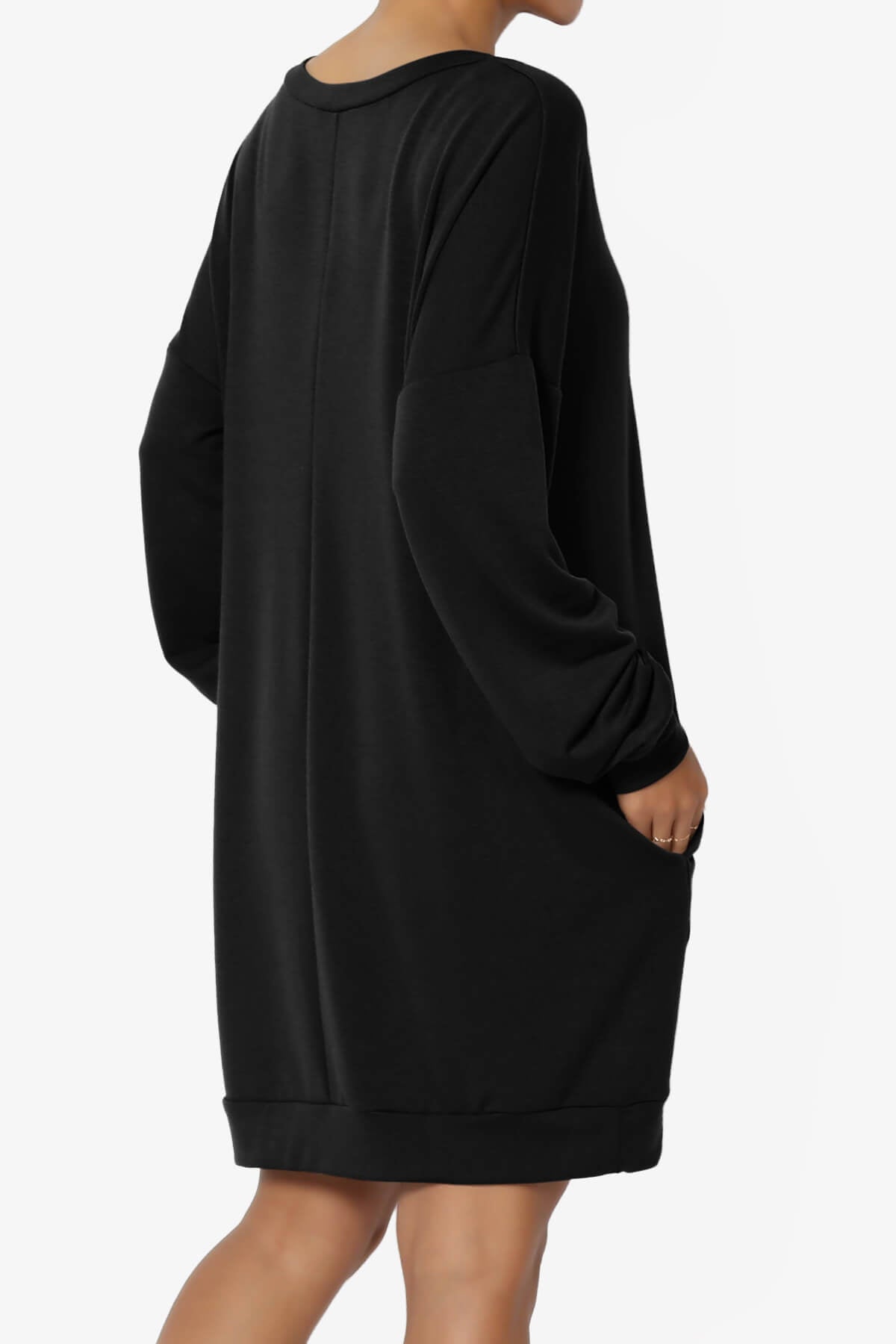 Chrissy V-Neck Pocket Soft Terry Tunic BLACK_4