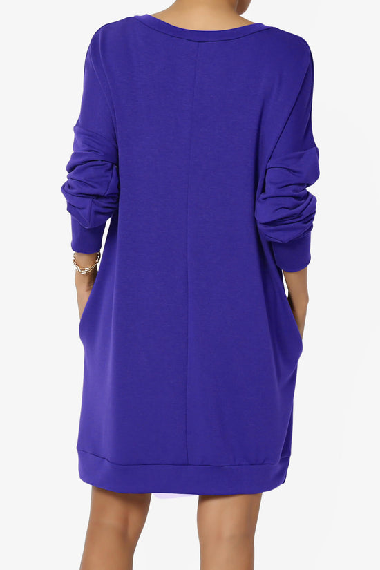 Chrissy V-Neck Pocket Soft Terry Tunic BRIGHT BLUE_2