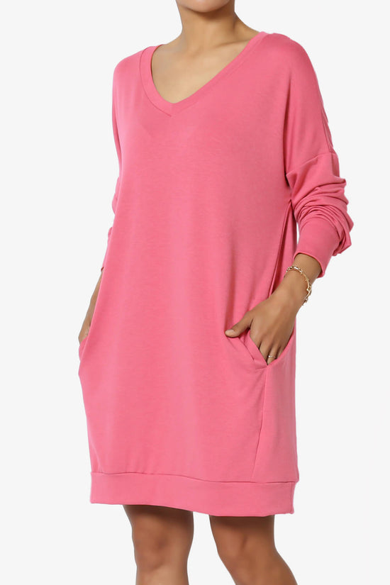 Chrissy V-Neck Pocket Soft Terry Tunic DESERT ROSE_3