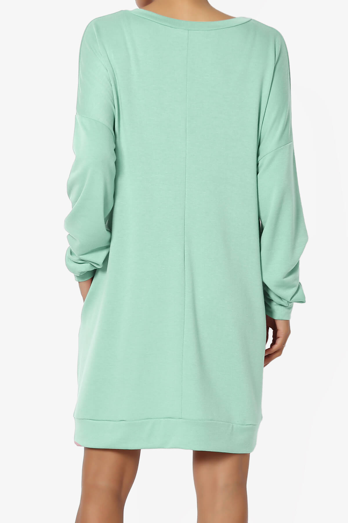 Chrissy V-Neck Pocket Soft Terry Tunic DUSTY GREEN_2