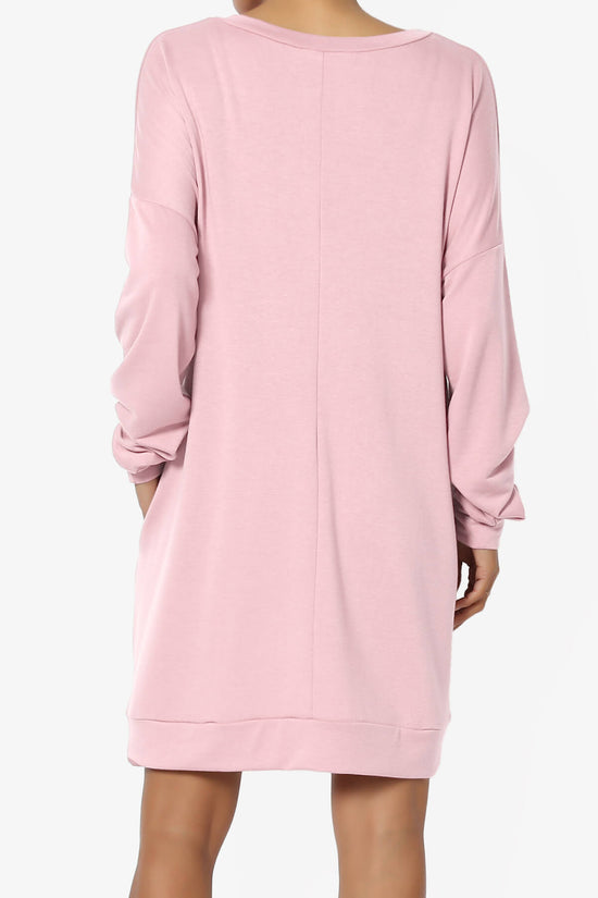 Chrissy V-Neck Pocket Soft Terry Tunic DUSTY PINK_2