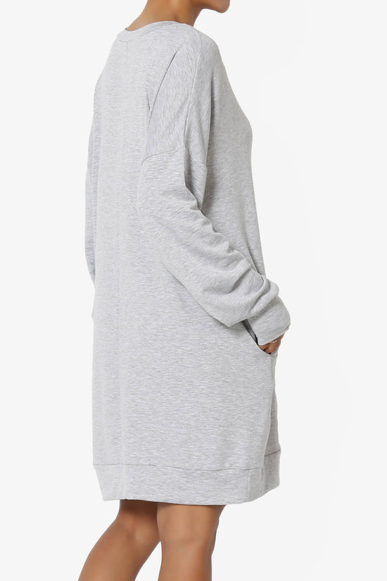 Chrissy V-Neck Pocket Soft Terry Tunic HEATHER GREY_4
