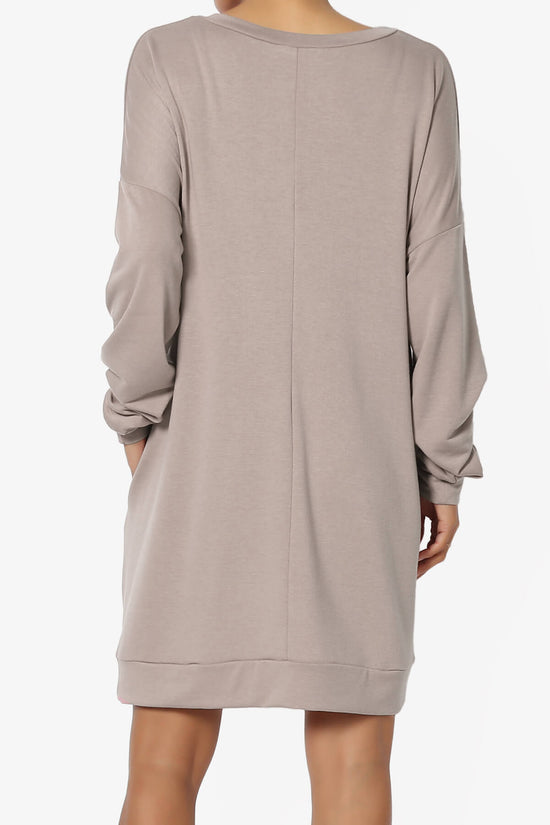 Chrissy V-Neck Pocket Soft Terry Tunic LIGHT MOCHA_2