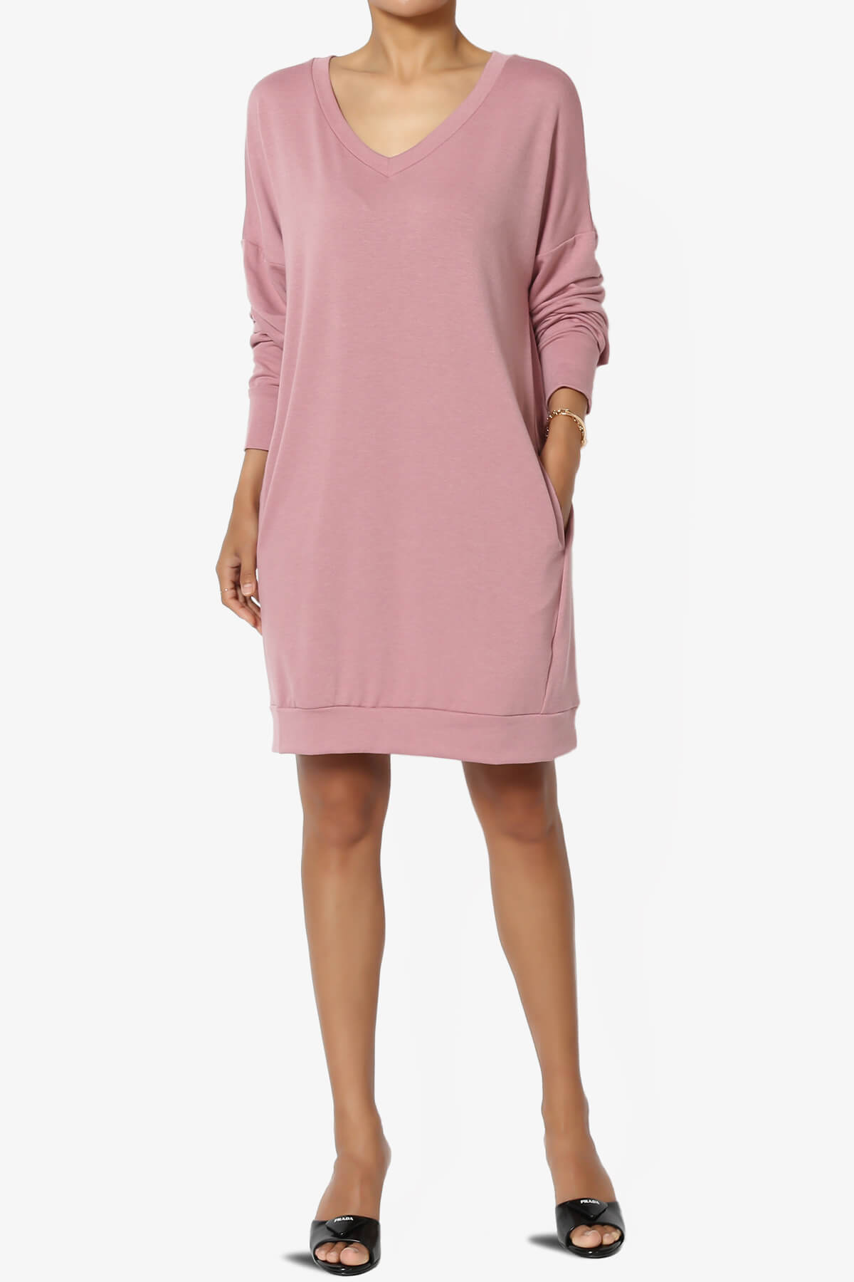 Chrissy V-Neck Pocket Soft Terry Tunic LIGHT ROSE_6