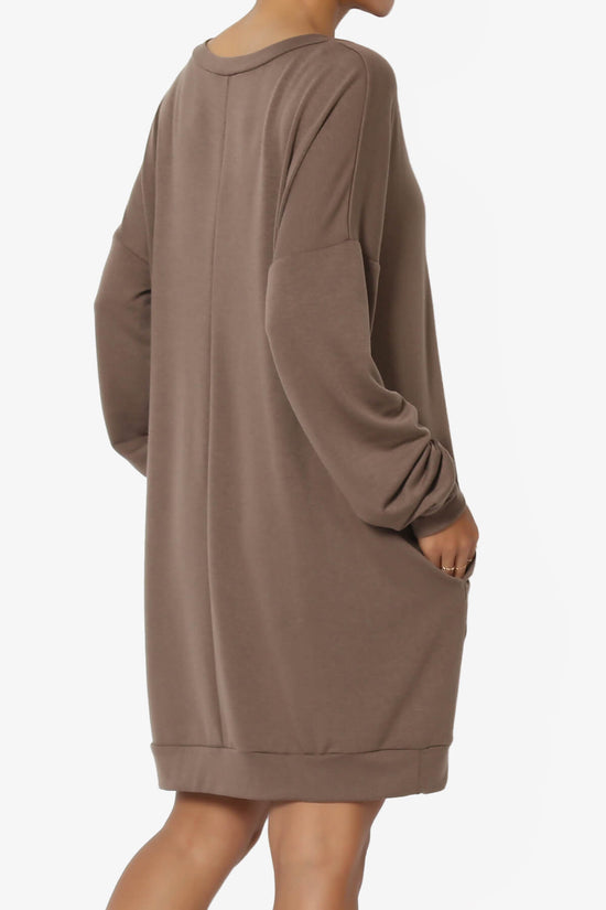 Chrissy V-Neck Pocket Soft Terry Tunic MOCHA_4