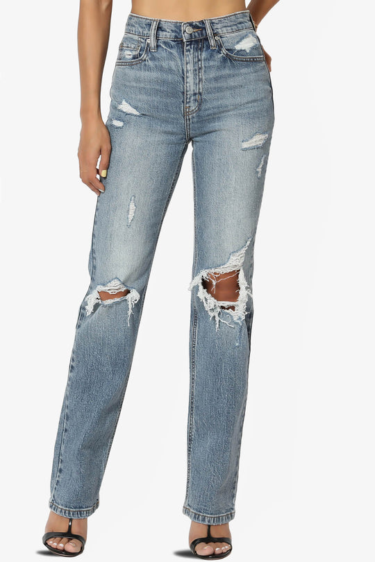 Codi High Rise Dad Baggy Jeans in Route Med