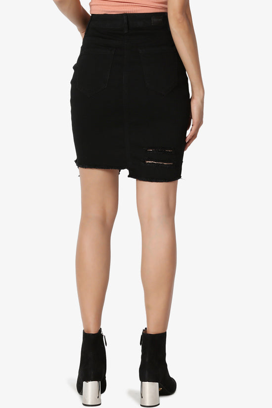 Nyssa Distressed Denim Skirt