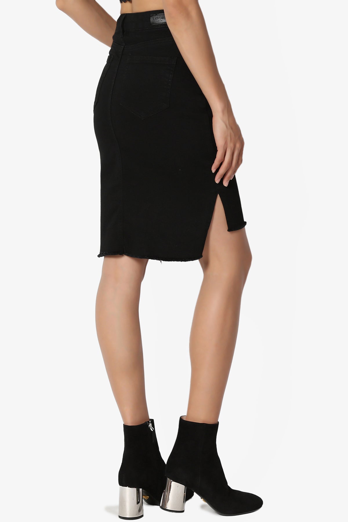 Confetti Hi Low Pencil Denim Skirt