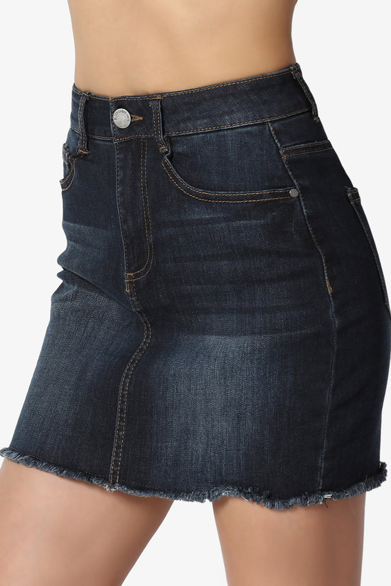 Alskara Washed Mini Denim Skirt