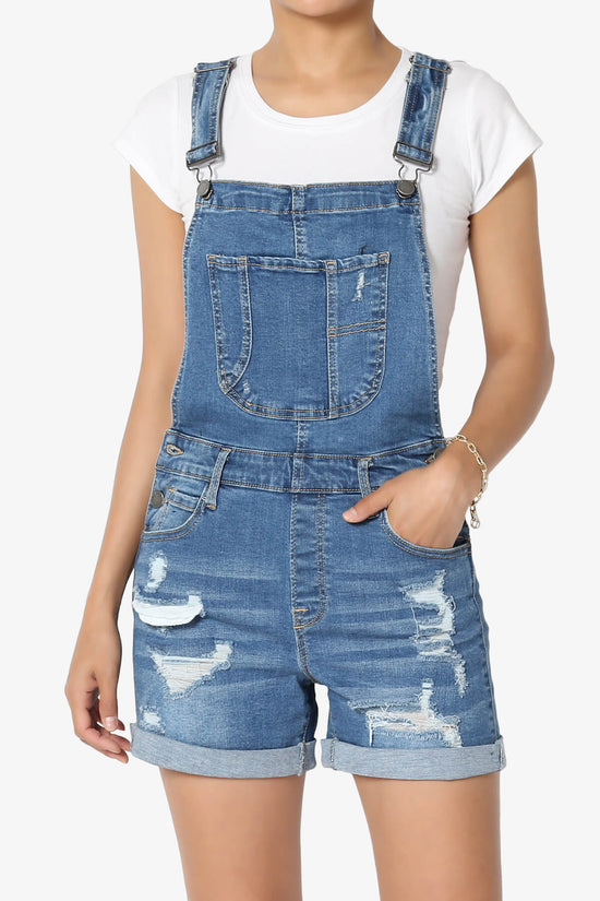 Roselita Distressed Denim Overall Shorts MEDIUM_1