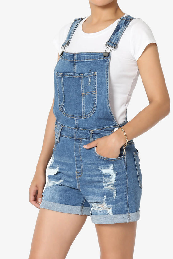 Roselita Distressed Denim Overall Shorts MEDIUM_3