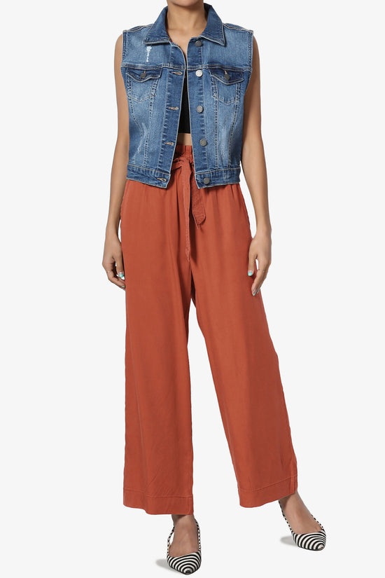 Sadie Tencel Paperbag Waist Culottes - TheMogan