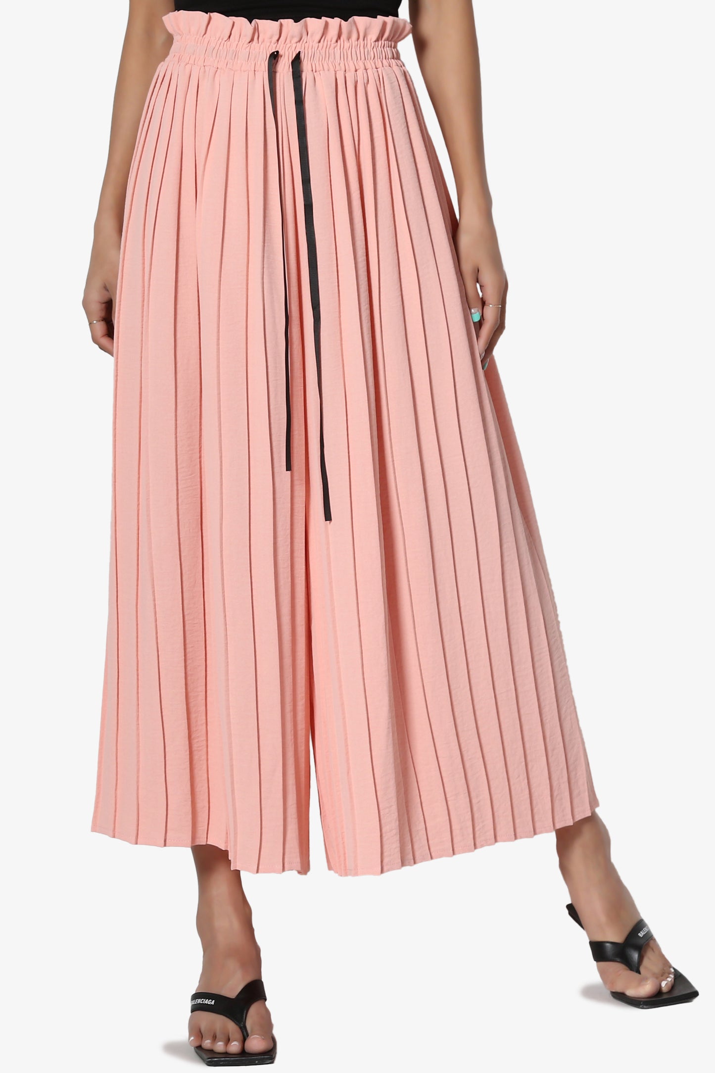 Stecia Cropped Pleated Trousers - TheMogan