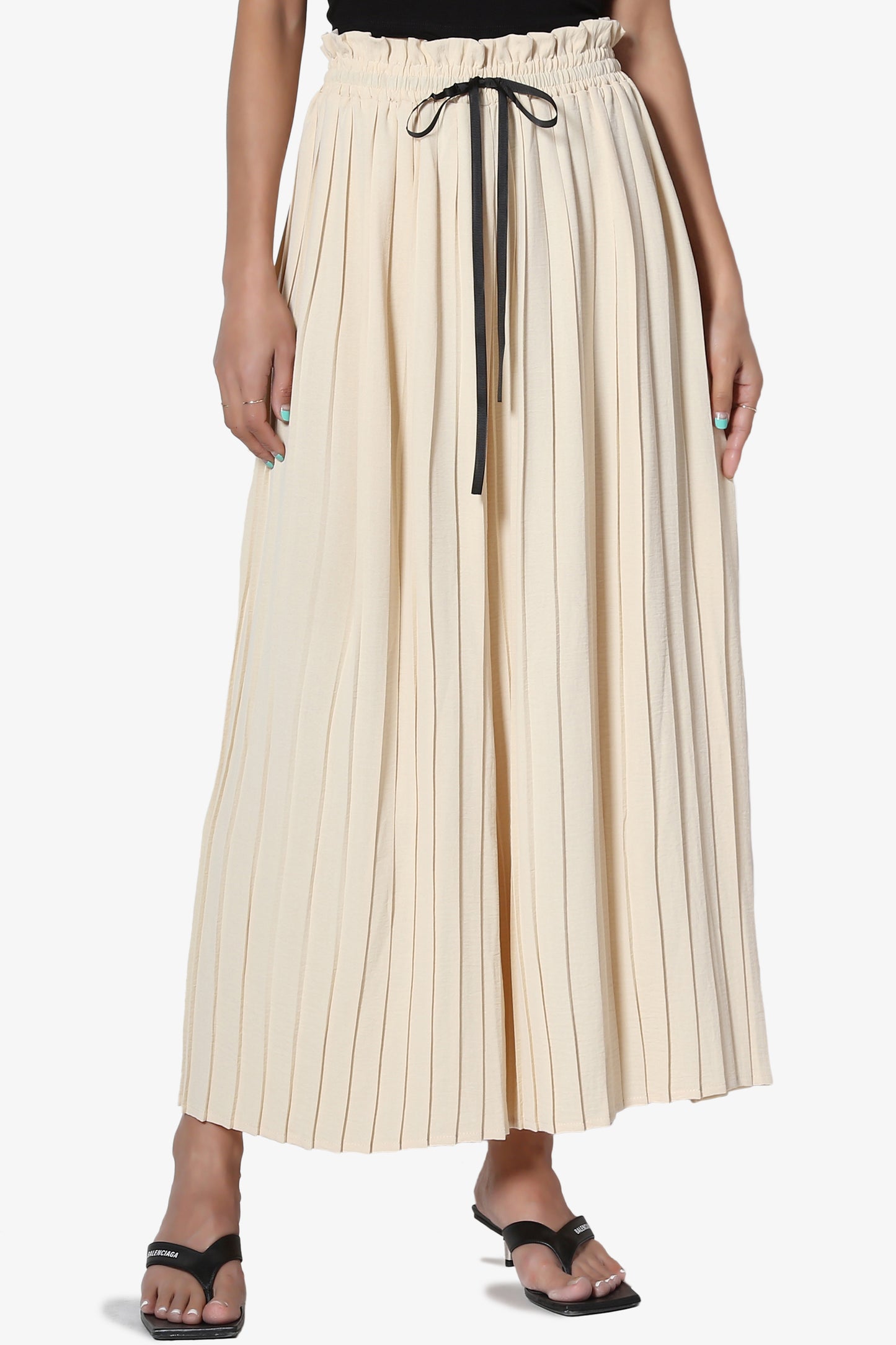 Stecia Cropped Pleated Trousers - TheMogan