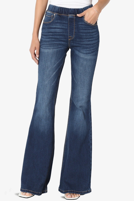 Rafa Elastic High Rise Flare Leg Jeans DARK_1