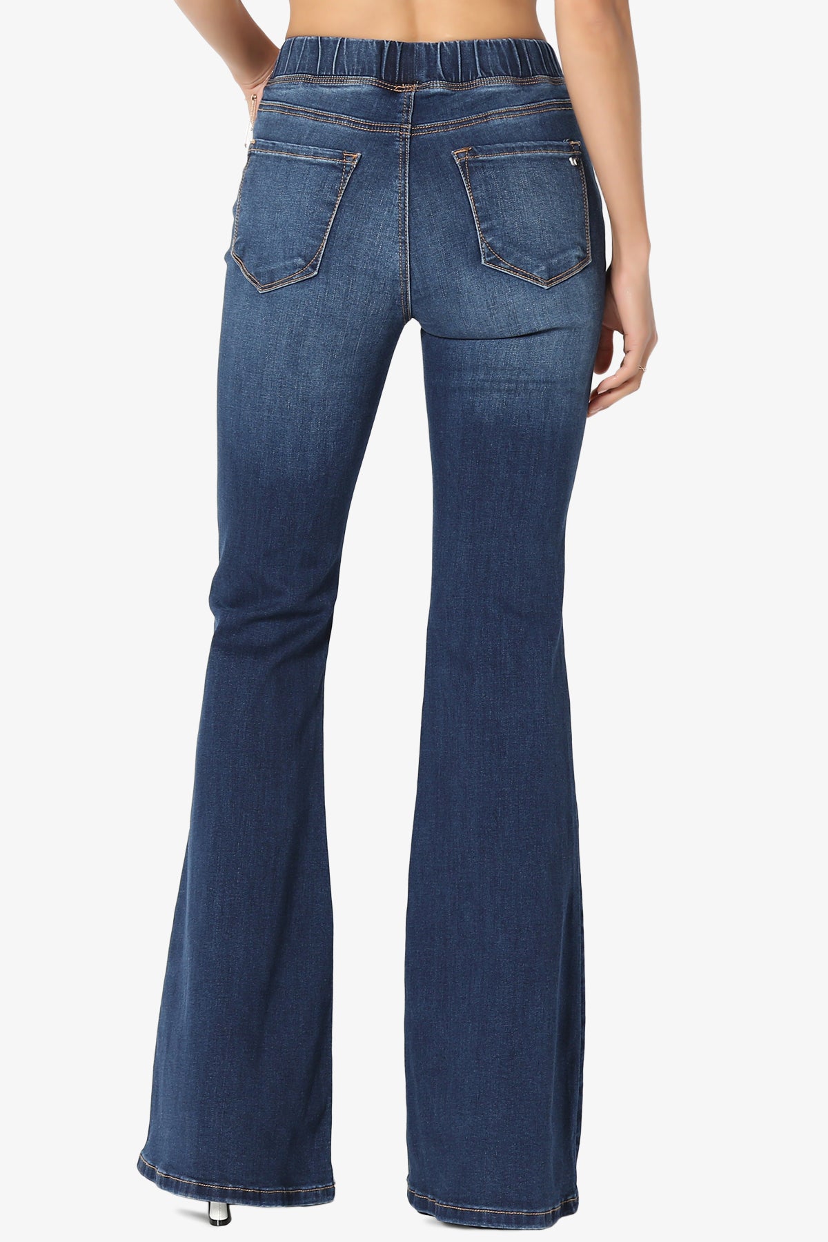Rafa Elastic High Rise Flare Leg Jeans DARK_2