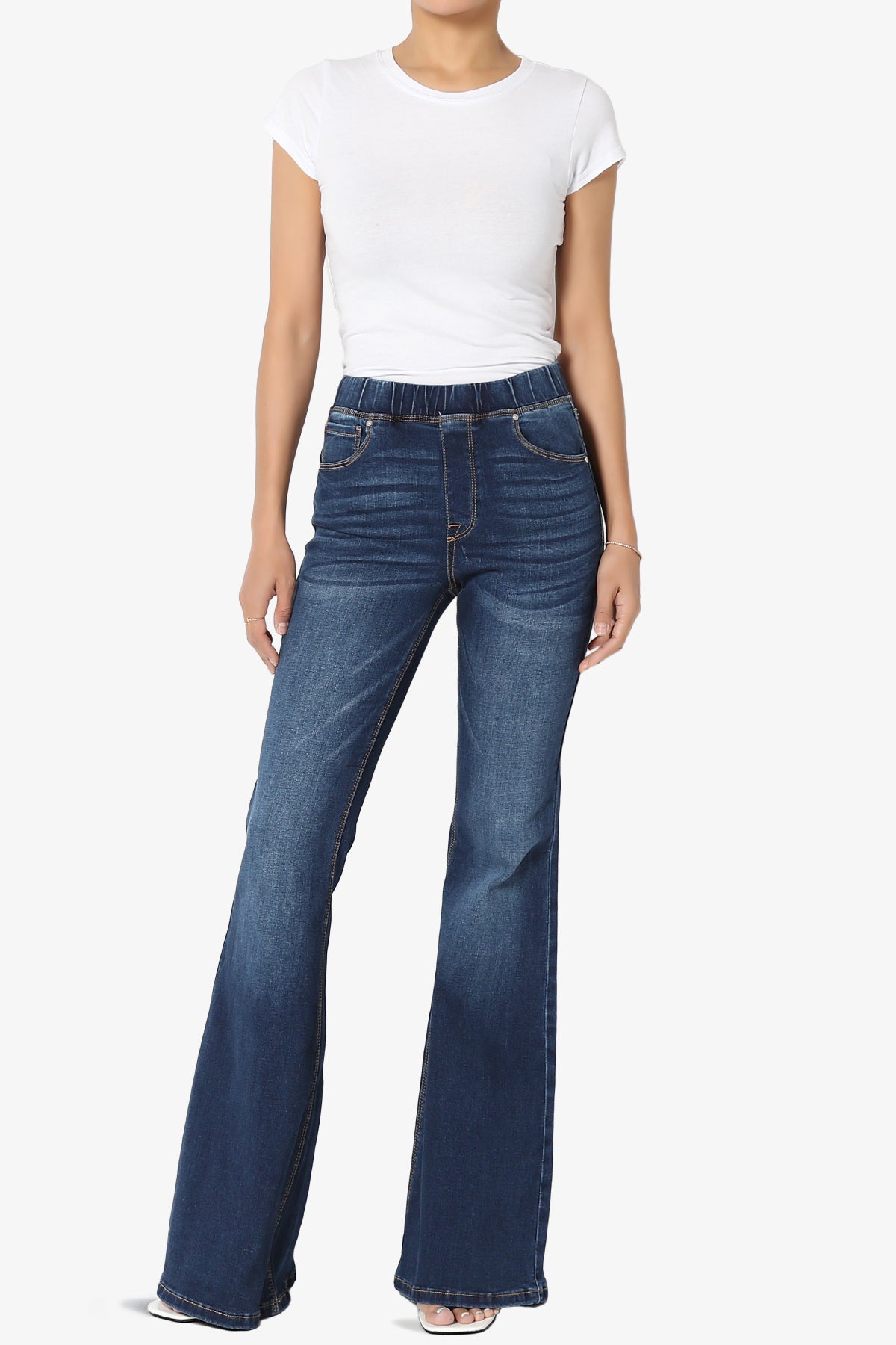 Rafa Elastic High Rise Flare Leg Jeans DARK_6