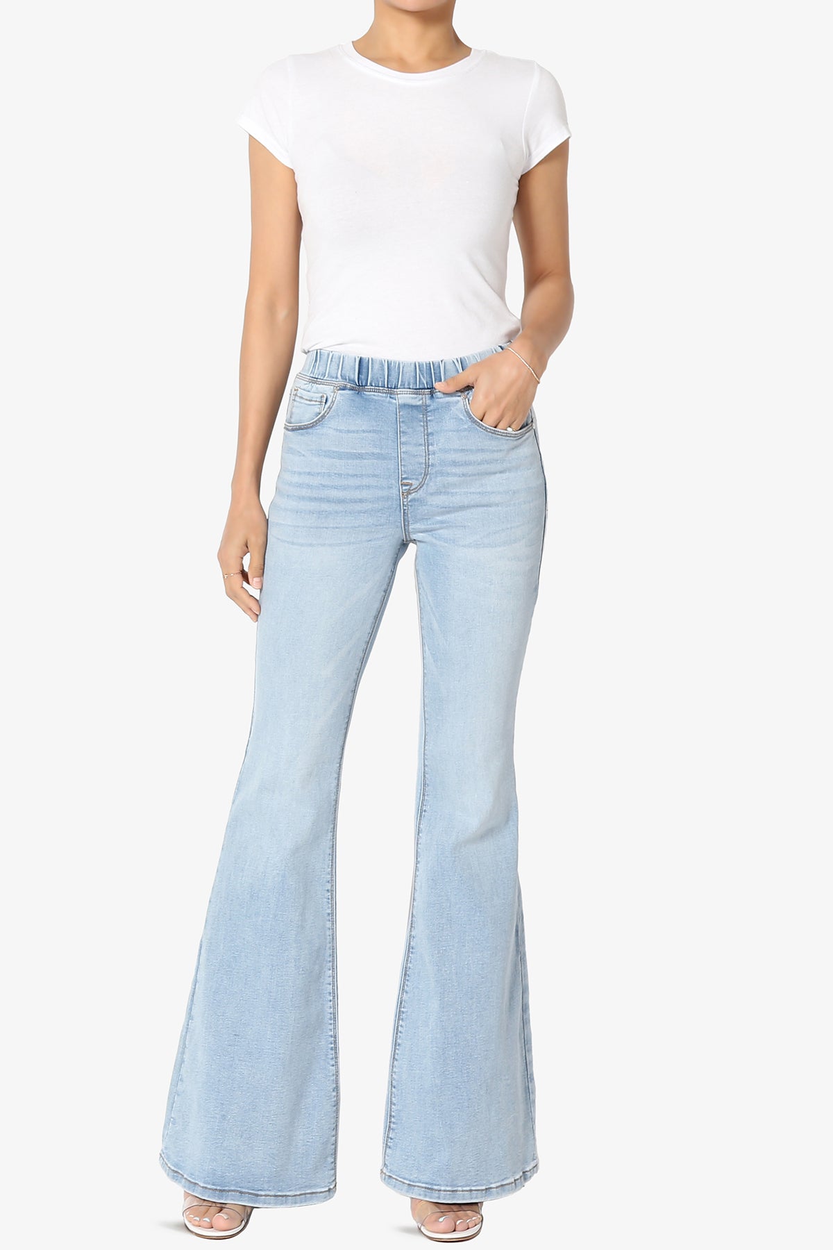 Rafa Elastic High Rise Flare Leg Jeans LIGHT_6