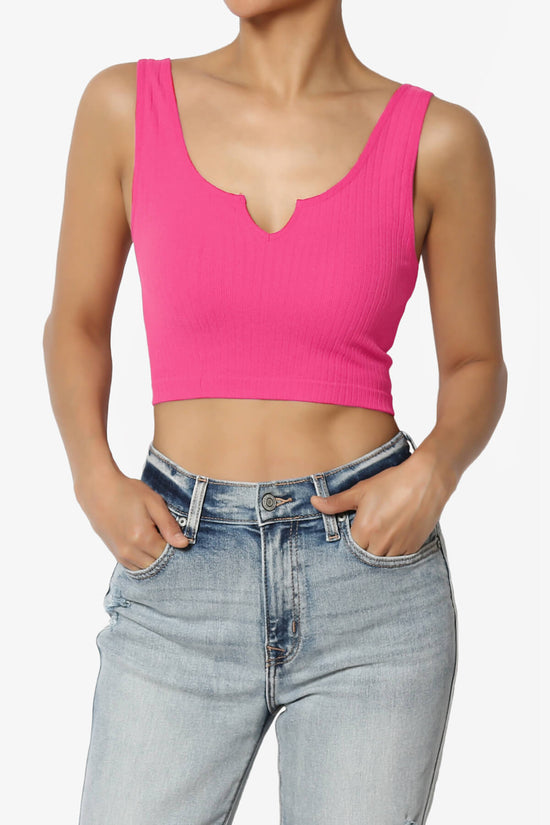 Effie Scoop Neck Ribbed Seamless Crop Tank Top FUCHSIA_1
