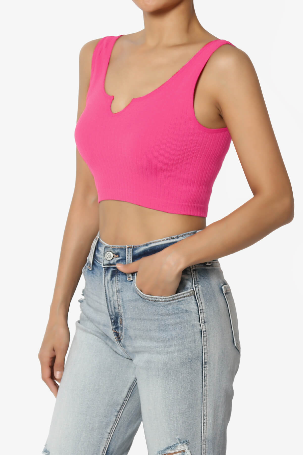 Effie Scoop Neck Ribbed Seamless Crop Tank Top FUCHSIA_3