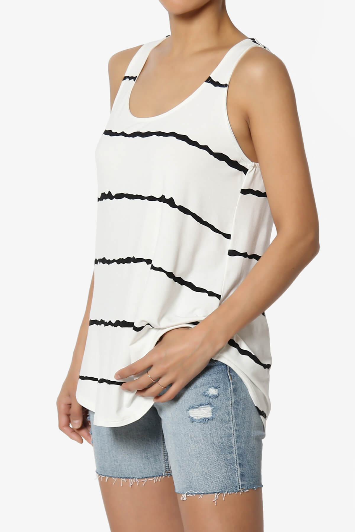 Ellison Stripe Scoop Neck Loose Fit Tank Top IVORY_3