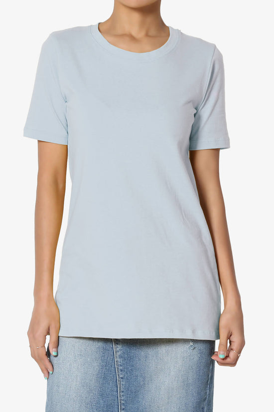 Elora Crew Neck Short Sleeve T-Shirt ASH BLUE_1