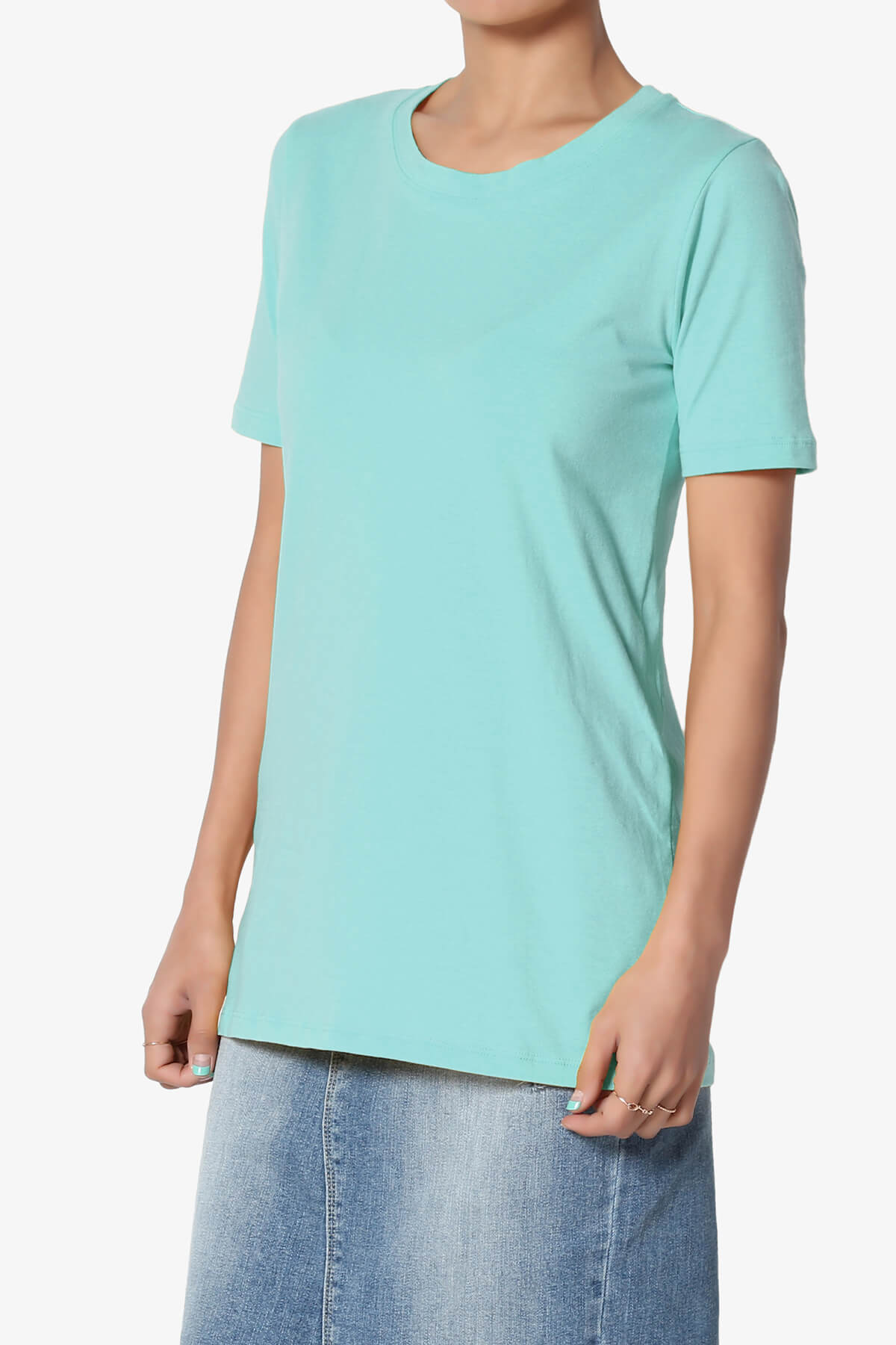Elora Crew Neck Short Sleeve T-Shirt ASH MINT_3
