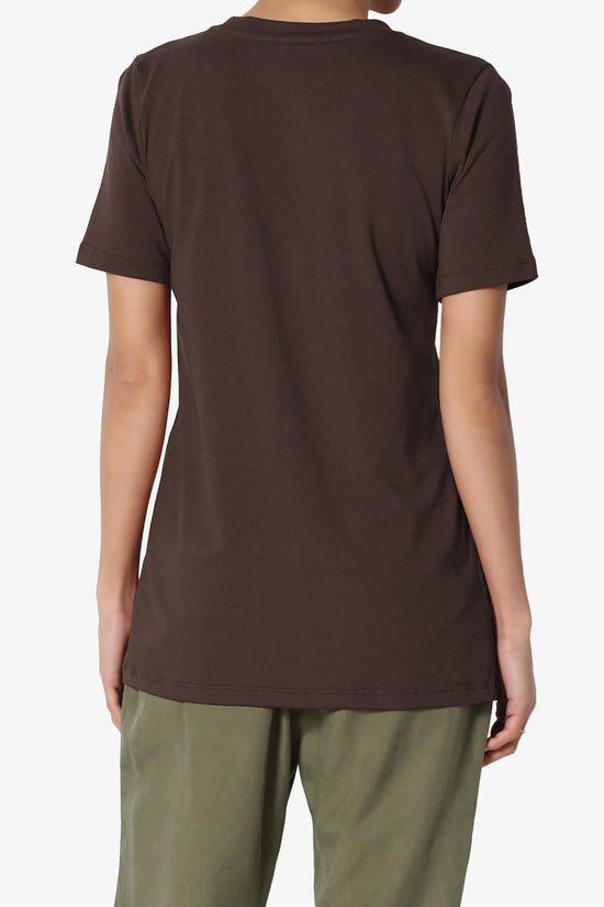 Elora Crew Neck Short Sleeve T-Shirt BROWN_2