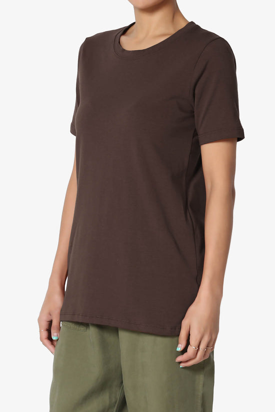 Elora Crew Neck Short Sleeve T-Shirt BROWN_3