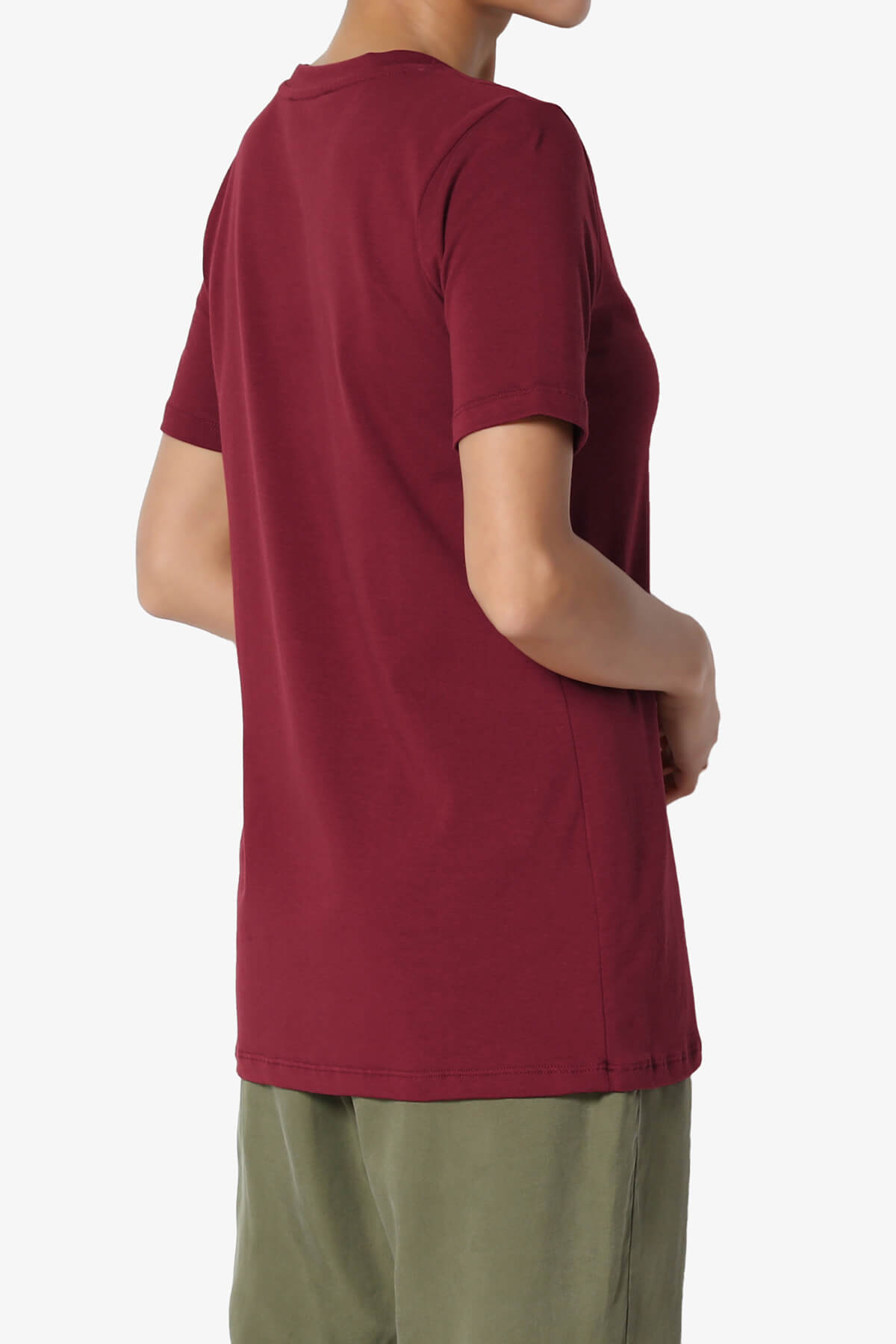 Elora Crew Neck Short Sleeve T-Shirt BURGUNDY_4