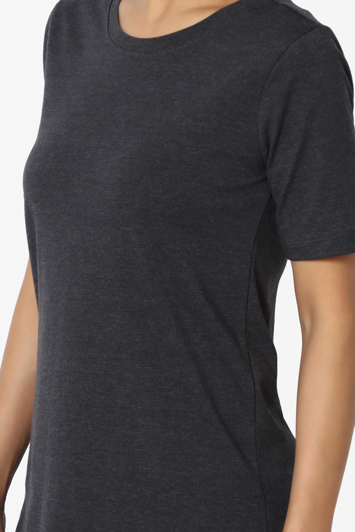 Elora Crew Neck Short Sleeve T-Shirt CHARCOAL_5