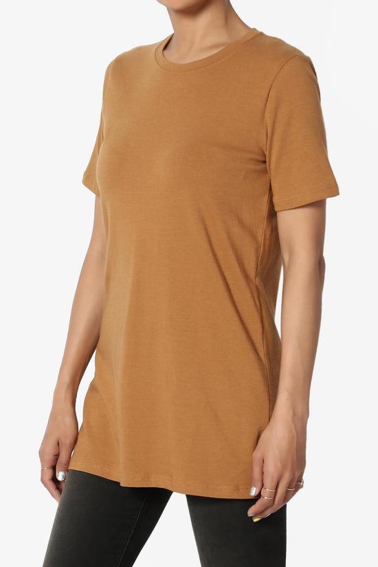 Elora Crew Neck Short Sleeve T-Shirt COFFEE_3
