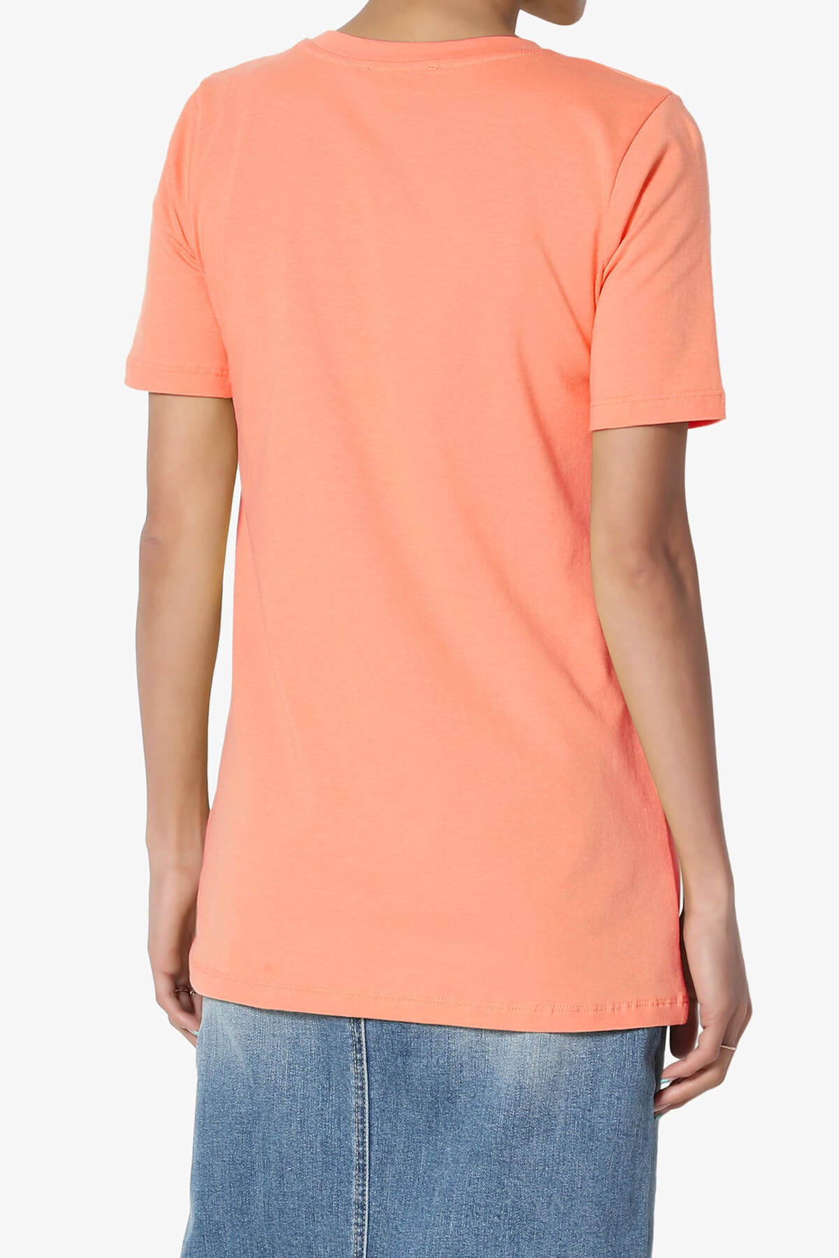 Elora Crew Neck Short Sleeve T-Shirt CORAL_2