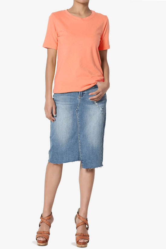 Elora Crew Neck Short Sleeve T-Shirt CORAL_6