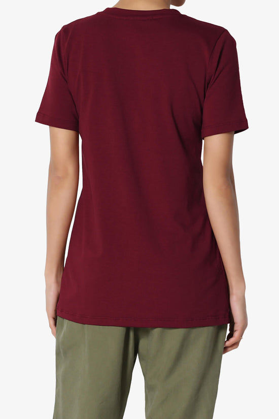 Elora Crew Neck Short Sleeve T-Shirt DARK BURGUNDY_2