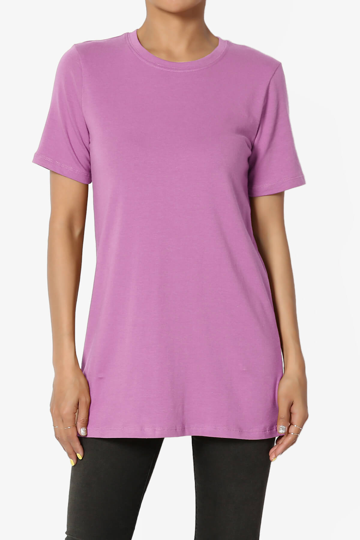 Elora Crew Neck Short Sleeve T-Shirt DARK MAUVE_1