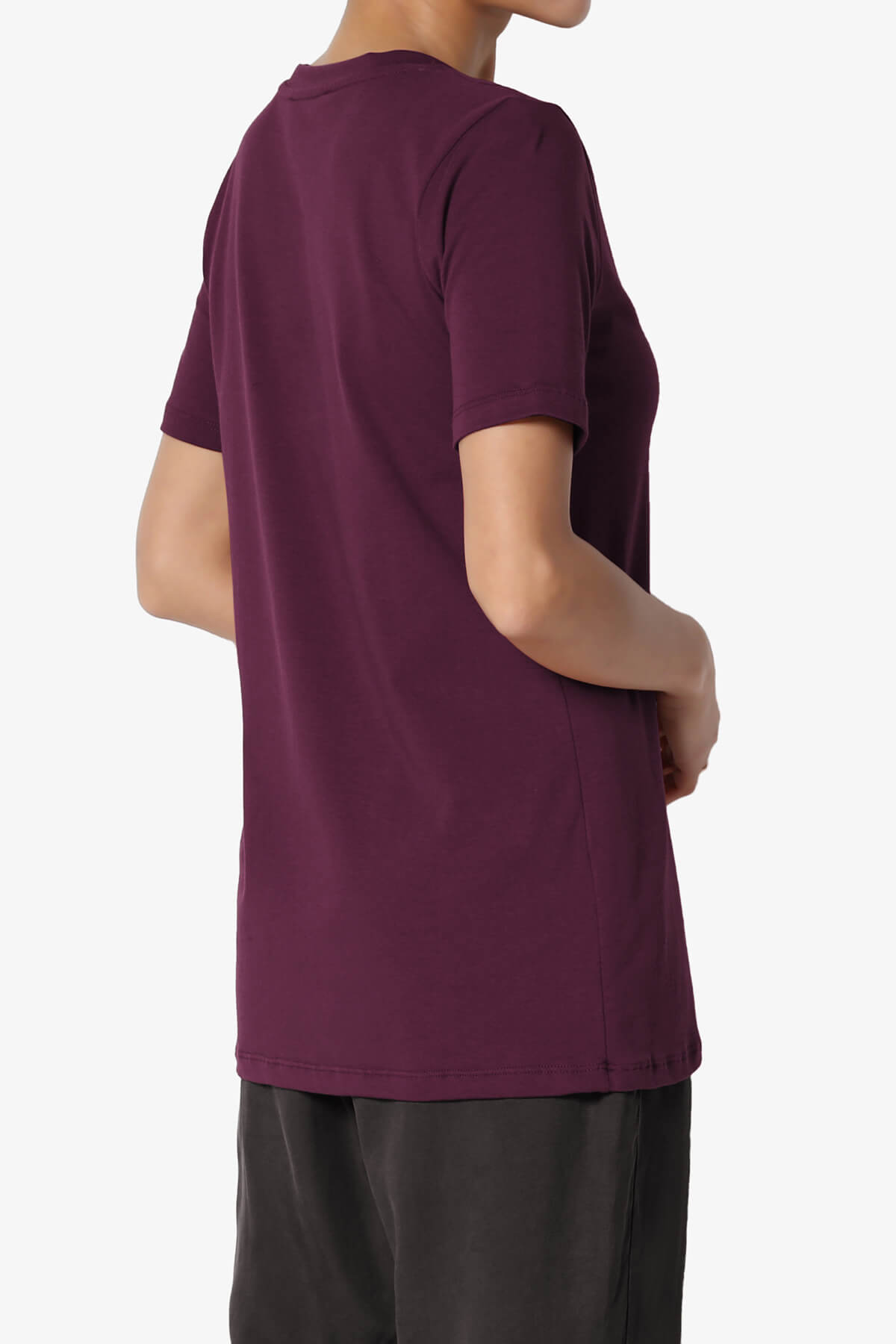Elora Crew Neck Short Sleeve T-Shirt DARK PLUM_4