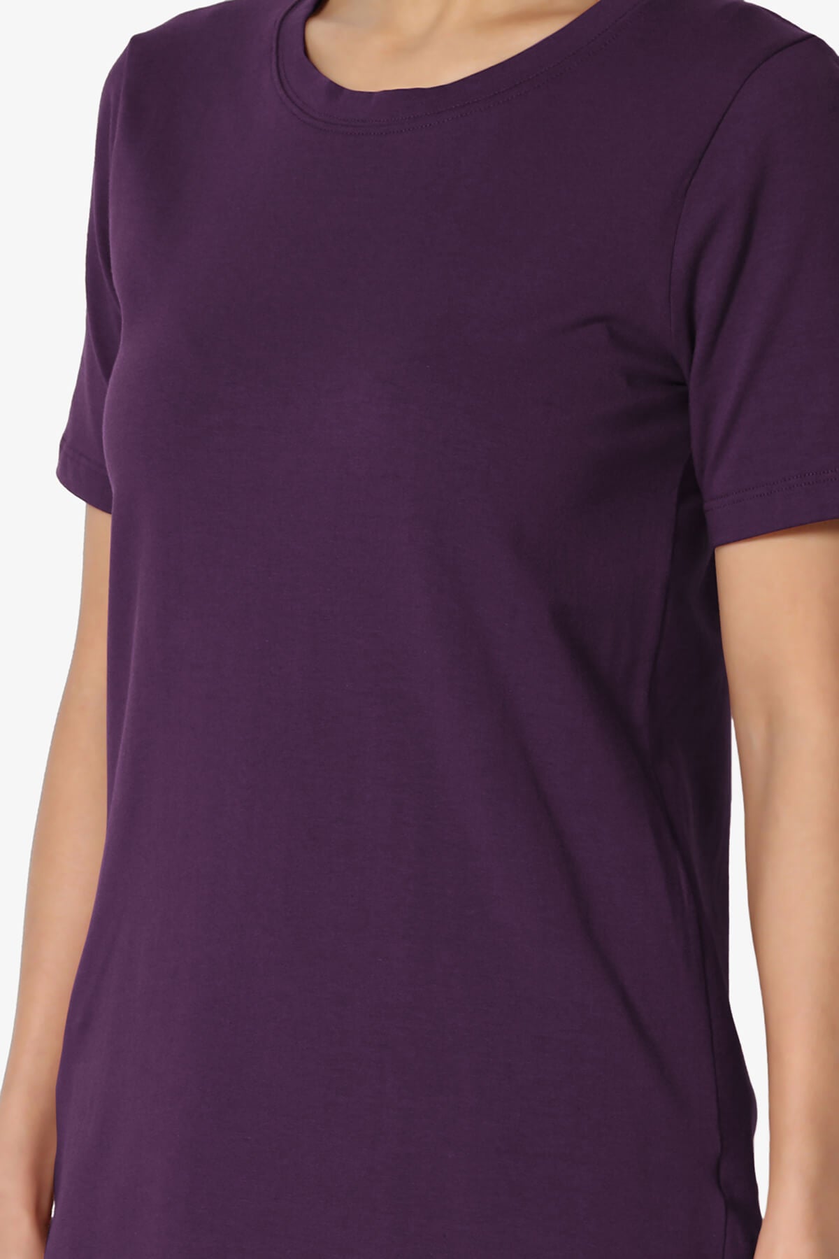 Elora Crew Neck Short Sleeve T-Shirt DARK PURPLE_5