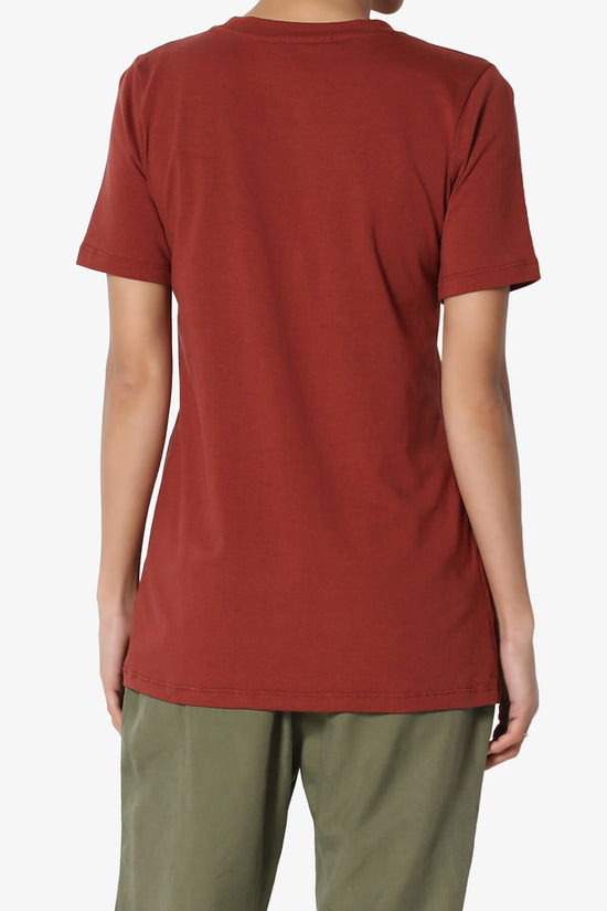 Elora Crew Neck Short Sleeve T-Shirt DARK RUST_2