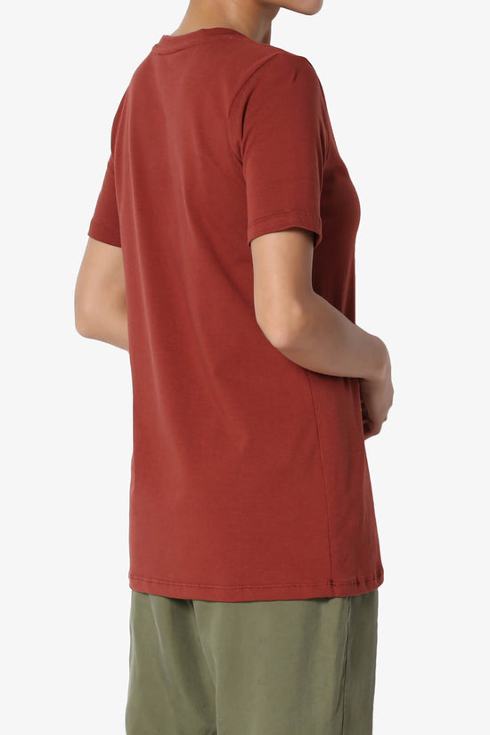 Elora Crew Neck Short Sleeve T-Shirt DARK RUST_4